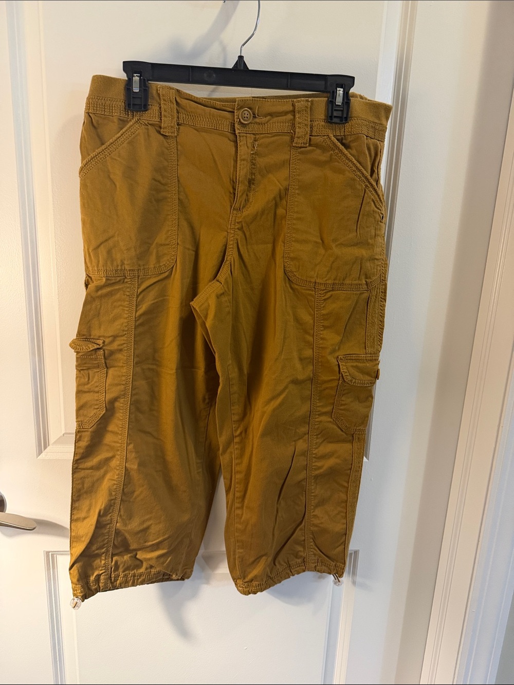 Style & Co. Women's Cropped Cargo Pants in Mustard